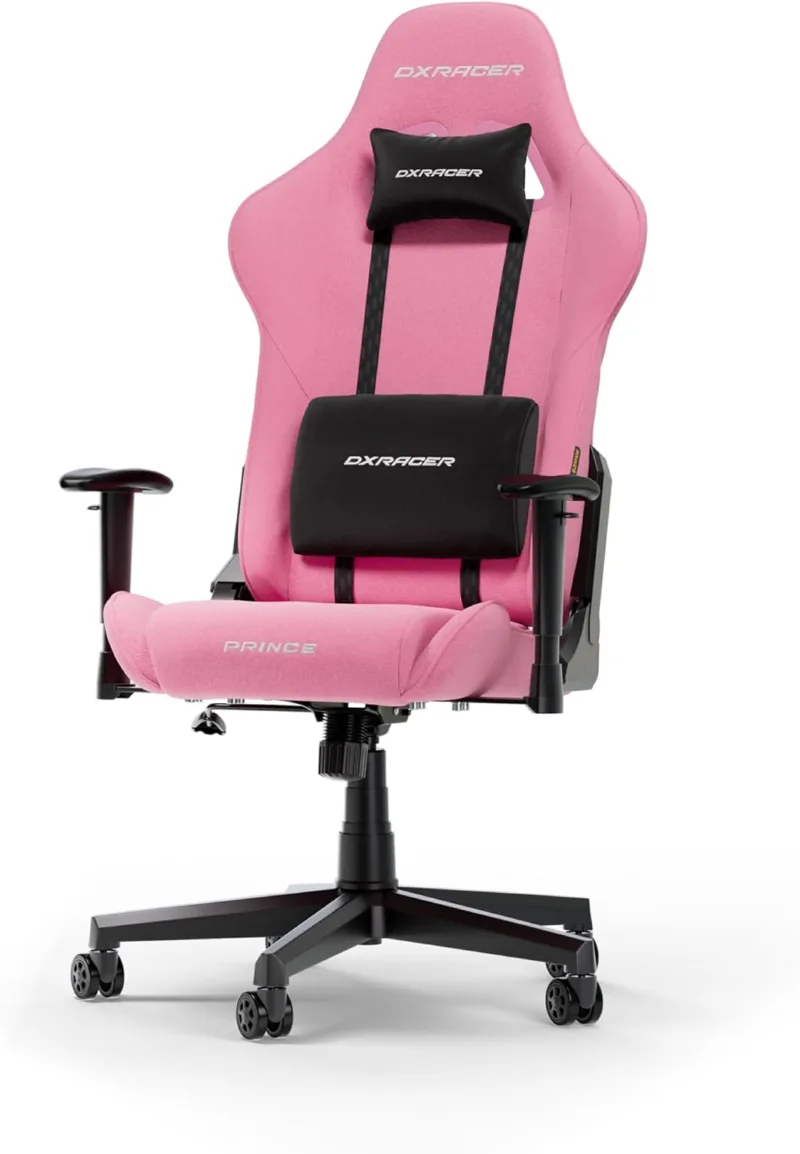  Chaise Gaming DXRacer Prince Tissu Rose