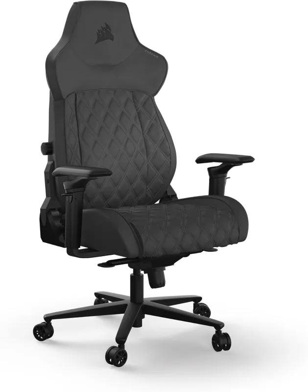 Corsair TC500 Luxe Gaming Chair, Premium Breathable Fabric, Wide Seat, Five-Way Adjustable Armrests, Adjustable Built-in Lumbar Support, 90-135 Degree Recline, Shadow