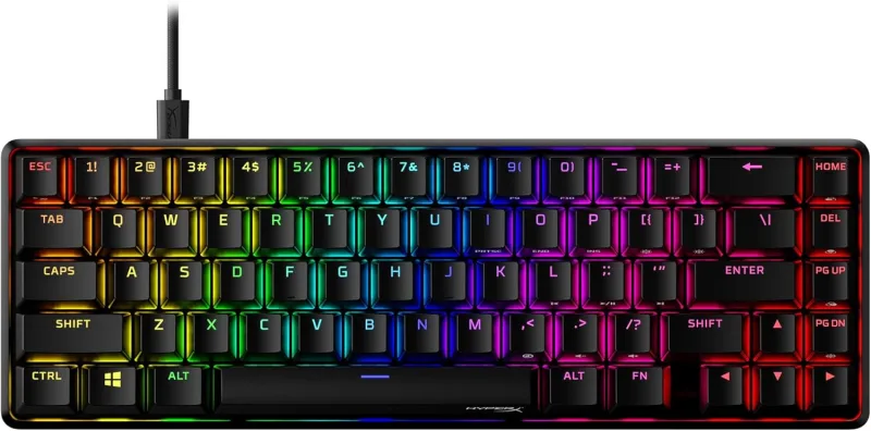 HyperX Alloy Origins 65 - Mechanical Gaming Keyboard, Compact 65% Form Factor - Linear Red Switch - Double Shot PBT Keycaps - RGB LED Backlit - NGENUITY Software Compatible, Black