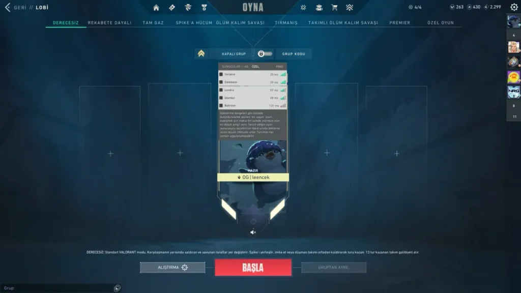 choix serveur valorant